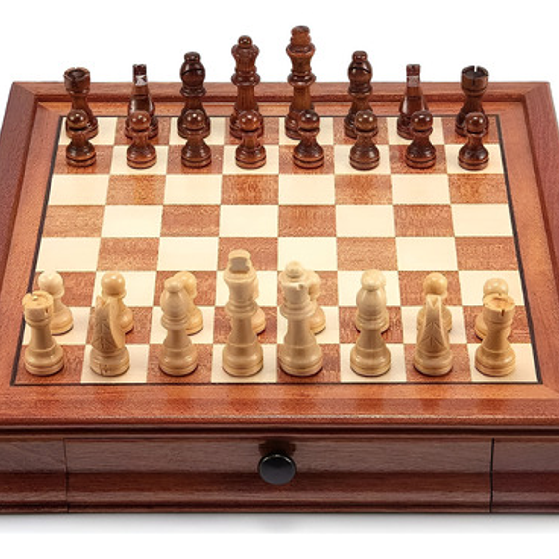 Tablero Ajedrez Premium Cajones Magnético Madera Fina 42cm 1