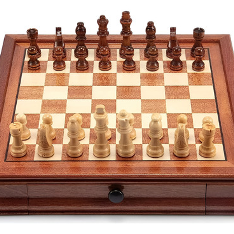 Tablero Ajedrez Premium Cajones Magnético Madera Fina 42cm 1