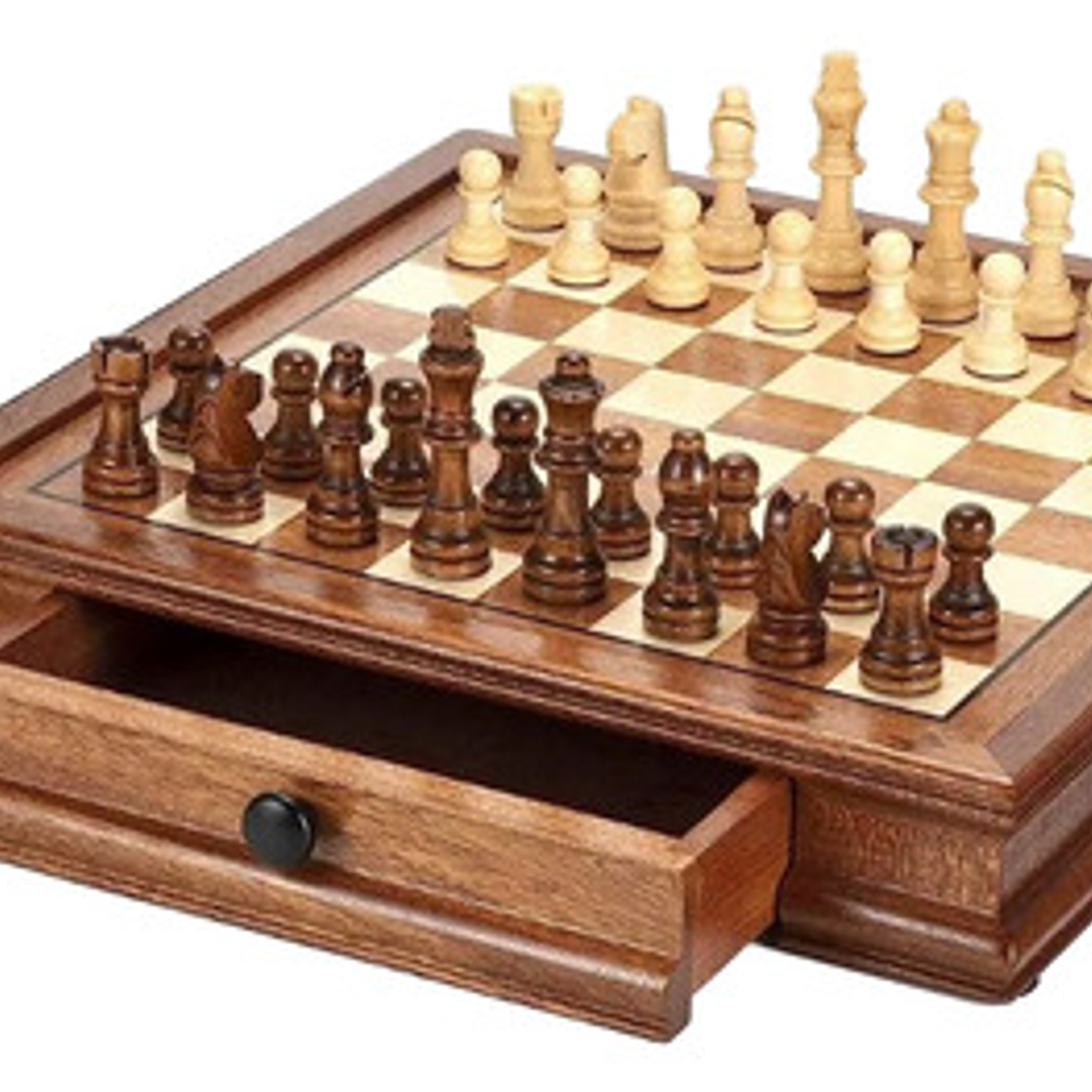 Tablero Ajedrez Premium Cajones Magnético Madera Fina 42cm 2