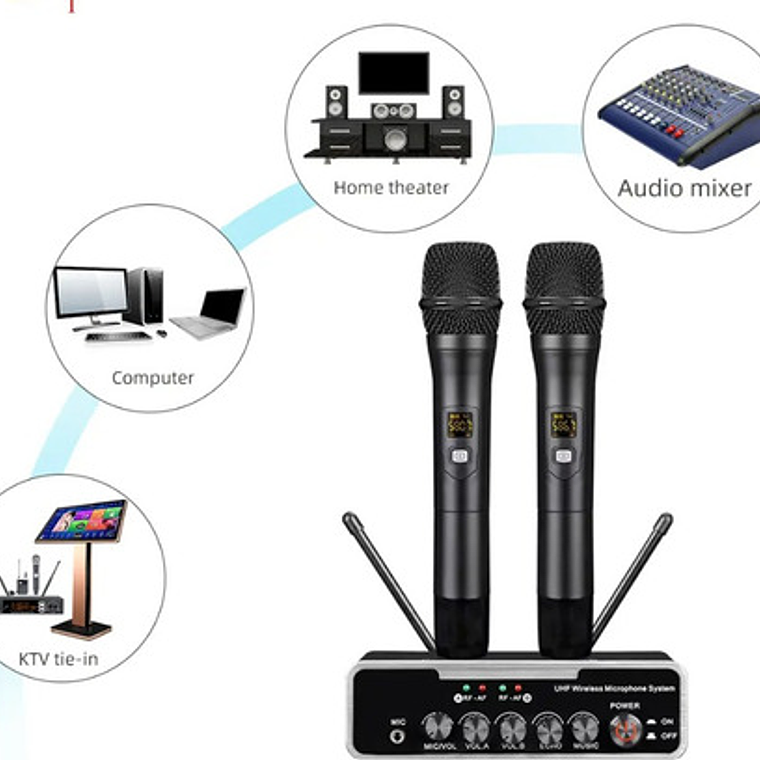 Kit Micrófonos Premium X6 Inalámbricos Y Recargables Cardio 2