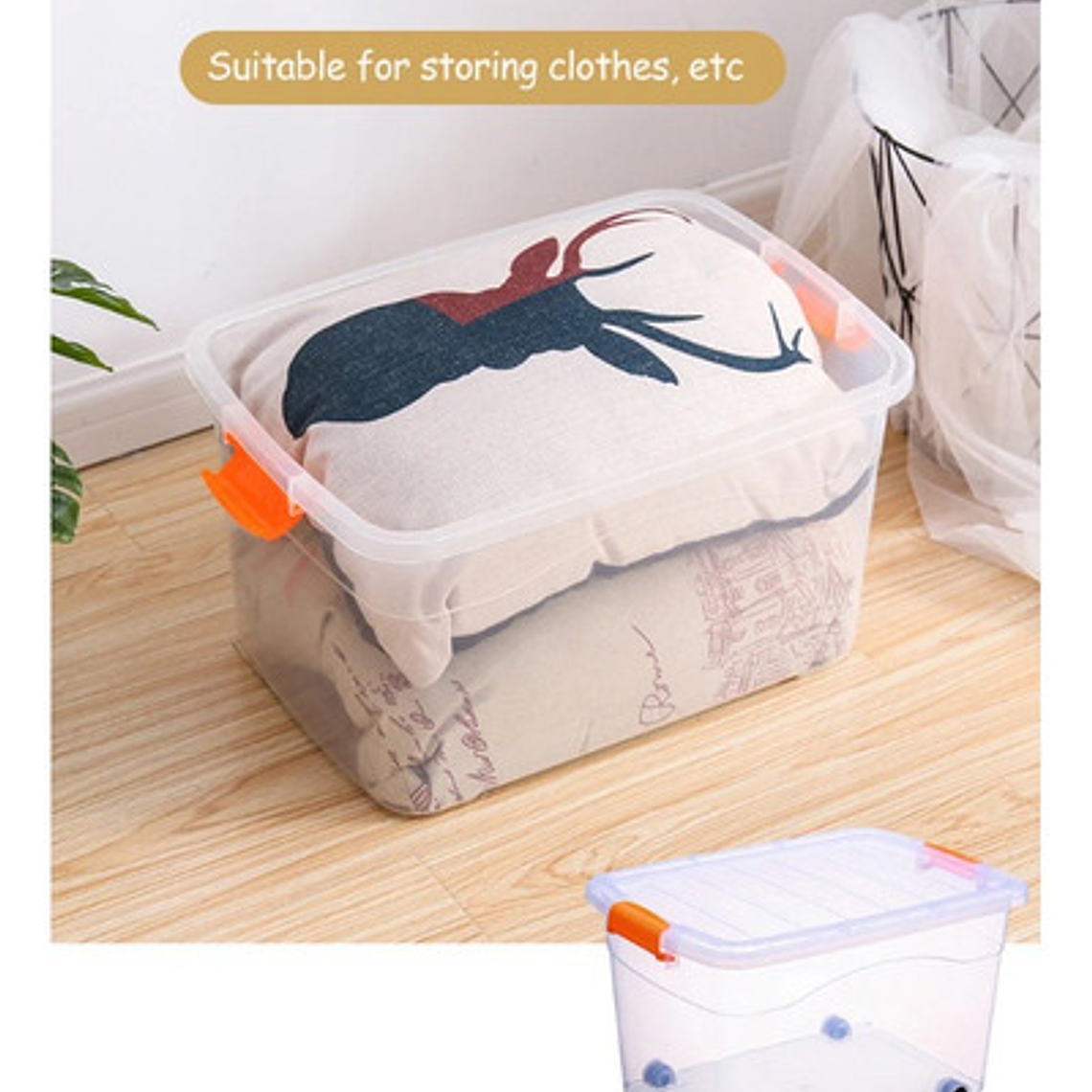 Caja Organizadora Xl Con Ruedas Resistente 120l Colores  8