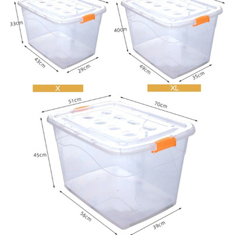 Caja Organizadora Xl Con Ruedas Resistente 120l Colores  27