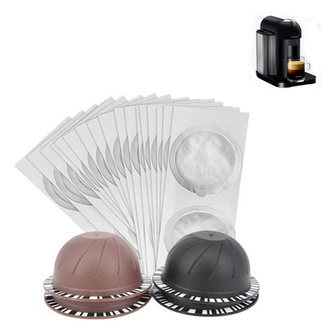 Set 4 Cápsulas Reutilizable Plástica Para Nespresso Vertuo   1