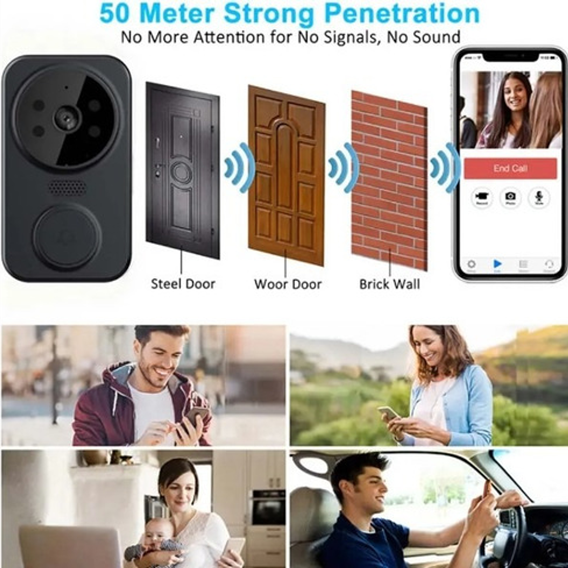 Timbre Cámara Wifi Tuya Seguridad Video Inalámbric Smartlife 10