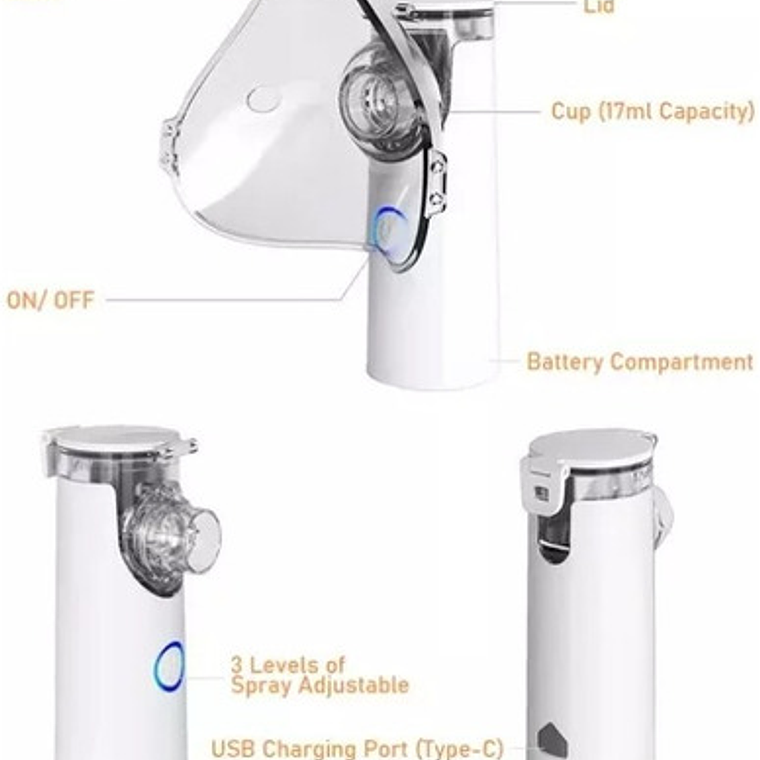 Nebulizador Niño Y Adulto Carga Usb Básico Despacho Express 3