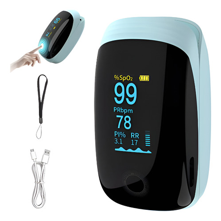 Oximetro De Pulso Usb Recargable Unico Oled El Mejor Stgo 18