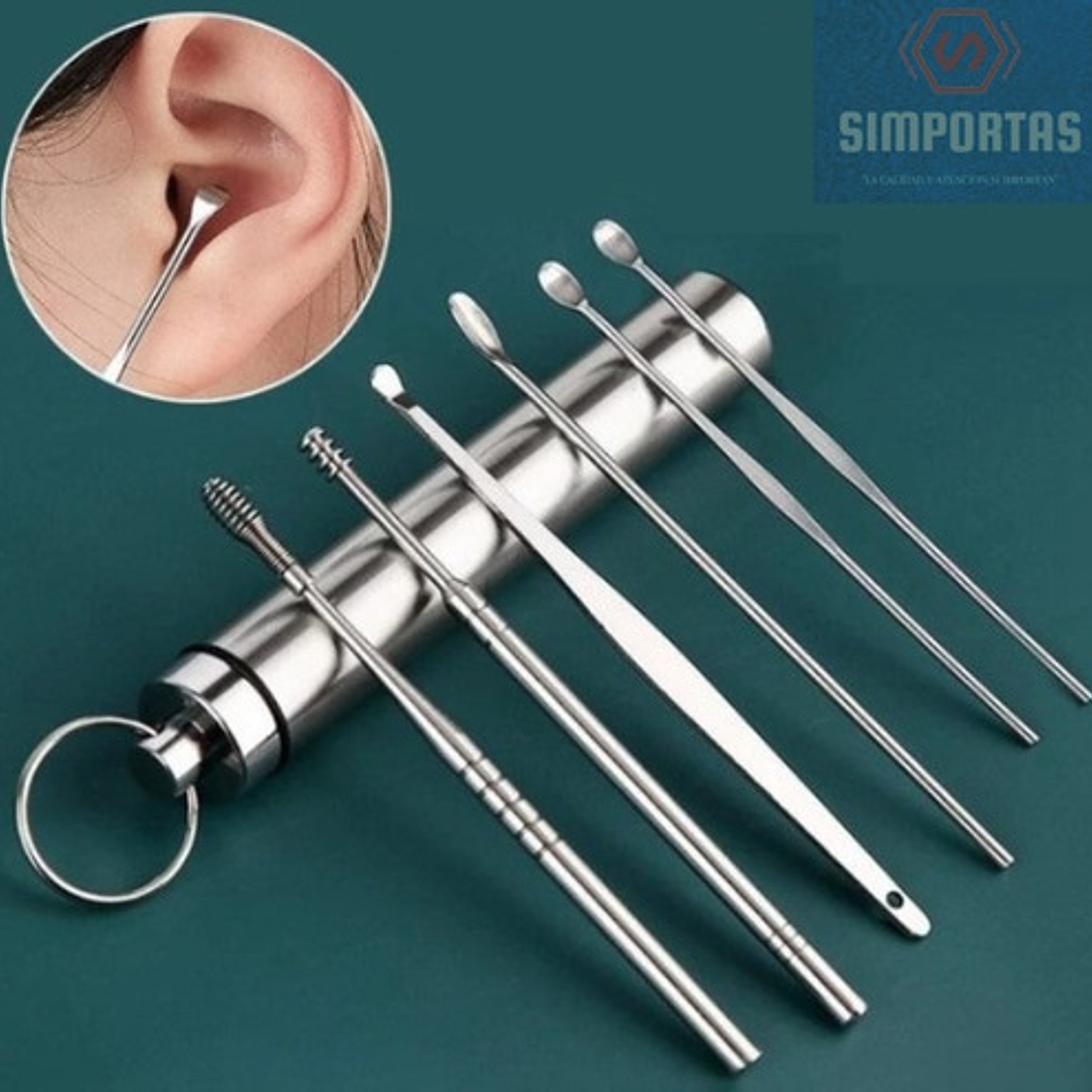Set Herramientas X 6 Para Remoción Cerumen Oídos Santiago 2