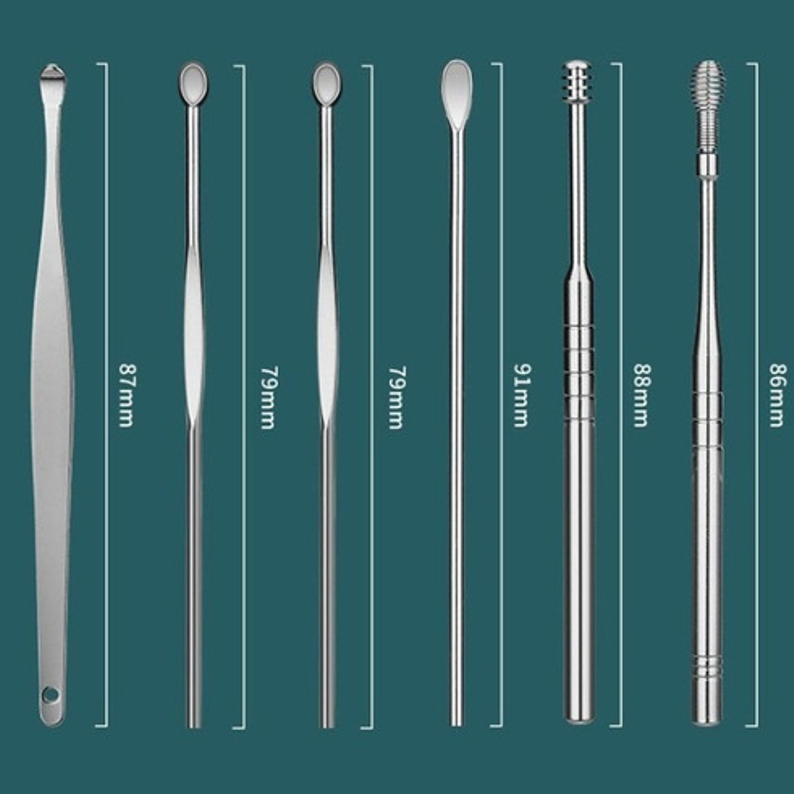 Set Herramientas X 6 Para Remoción Cerumen Oídos Santiago 4