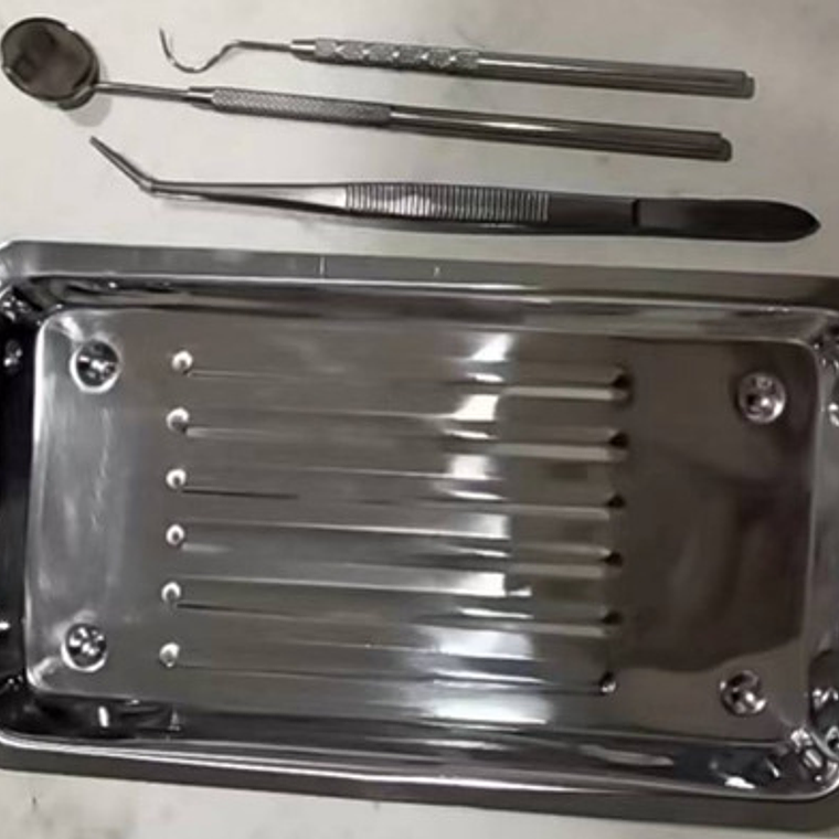 Set De Examen Dental Con Bandeja Acero Completo Calidad 7