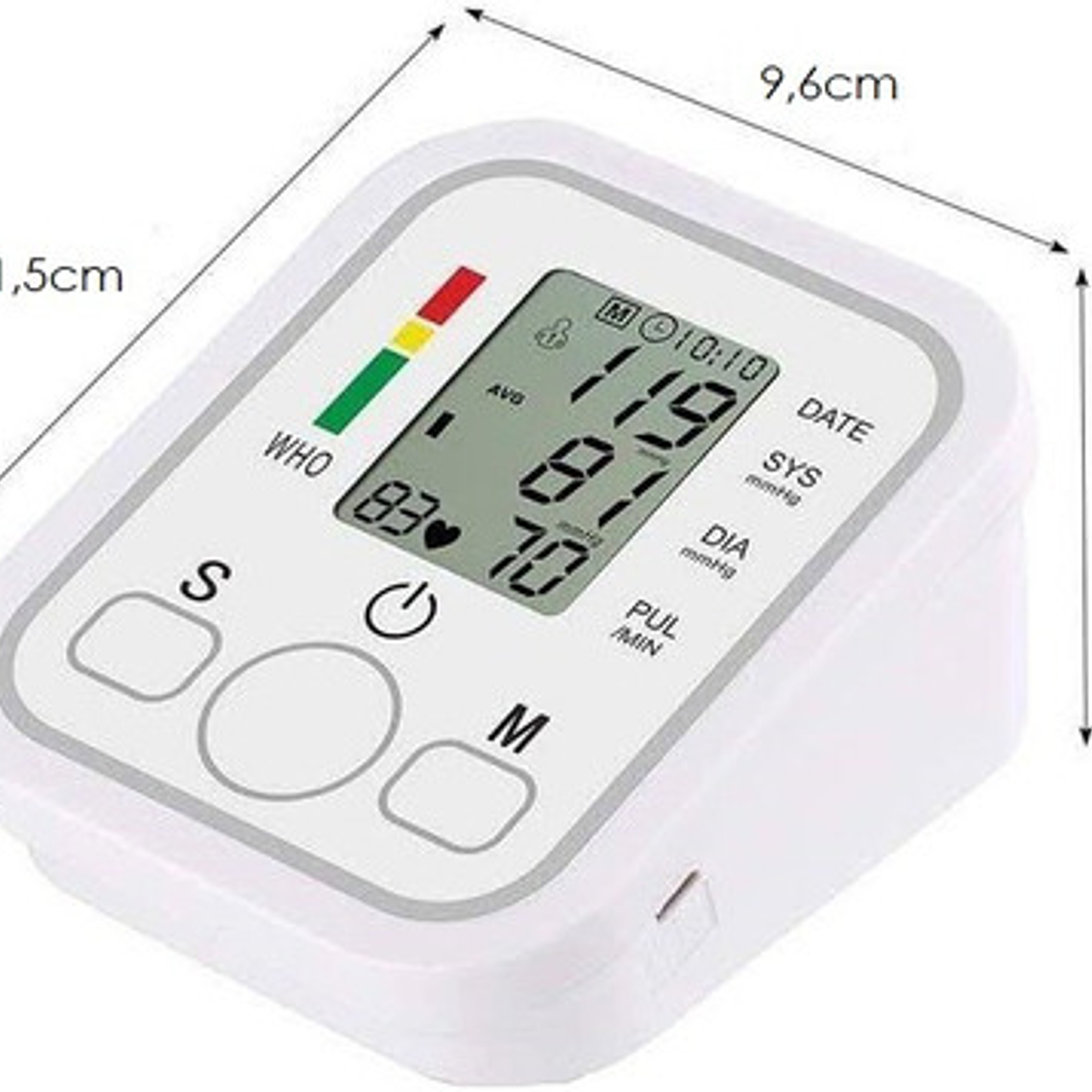 Tensiómetro Digital De Brazo Medidor Presion Arterial Pulso Color Blanco 4