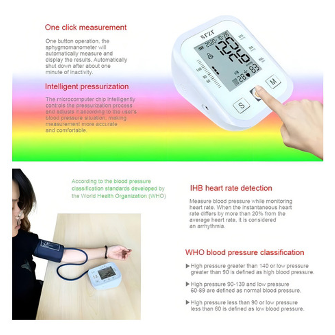 Tensiómetro Digital De Brazo Medidor Presion Arterial Pulso Color Blanco 7