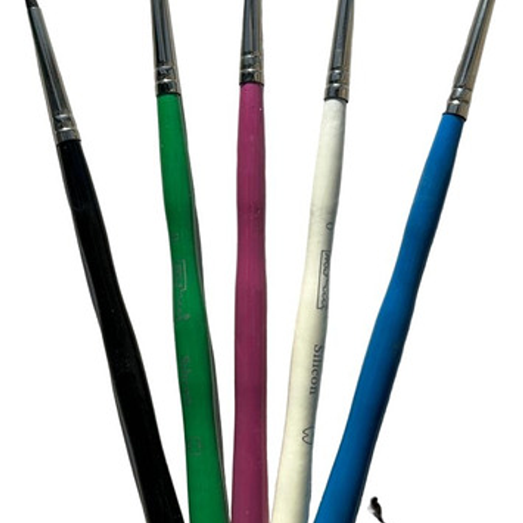 Pack 5 Pinceles De Silicona Para Composite Dental Premium 4