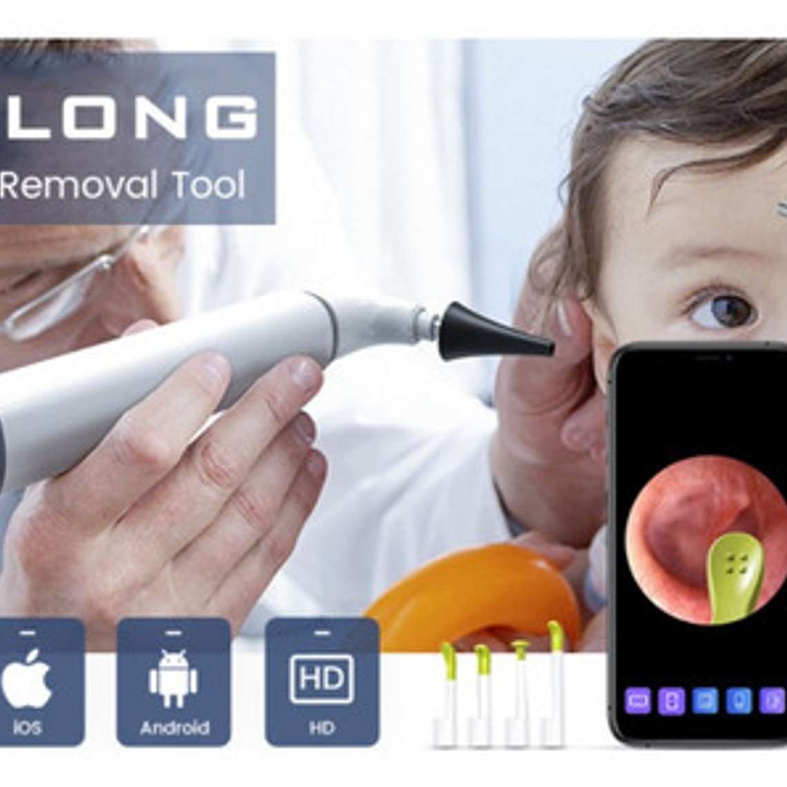 Otoscopio Inalámbrico Wifi Cámara Oído Luz Led Recargable 5