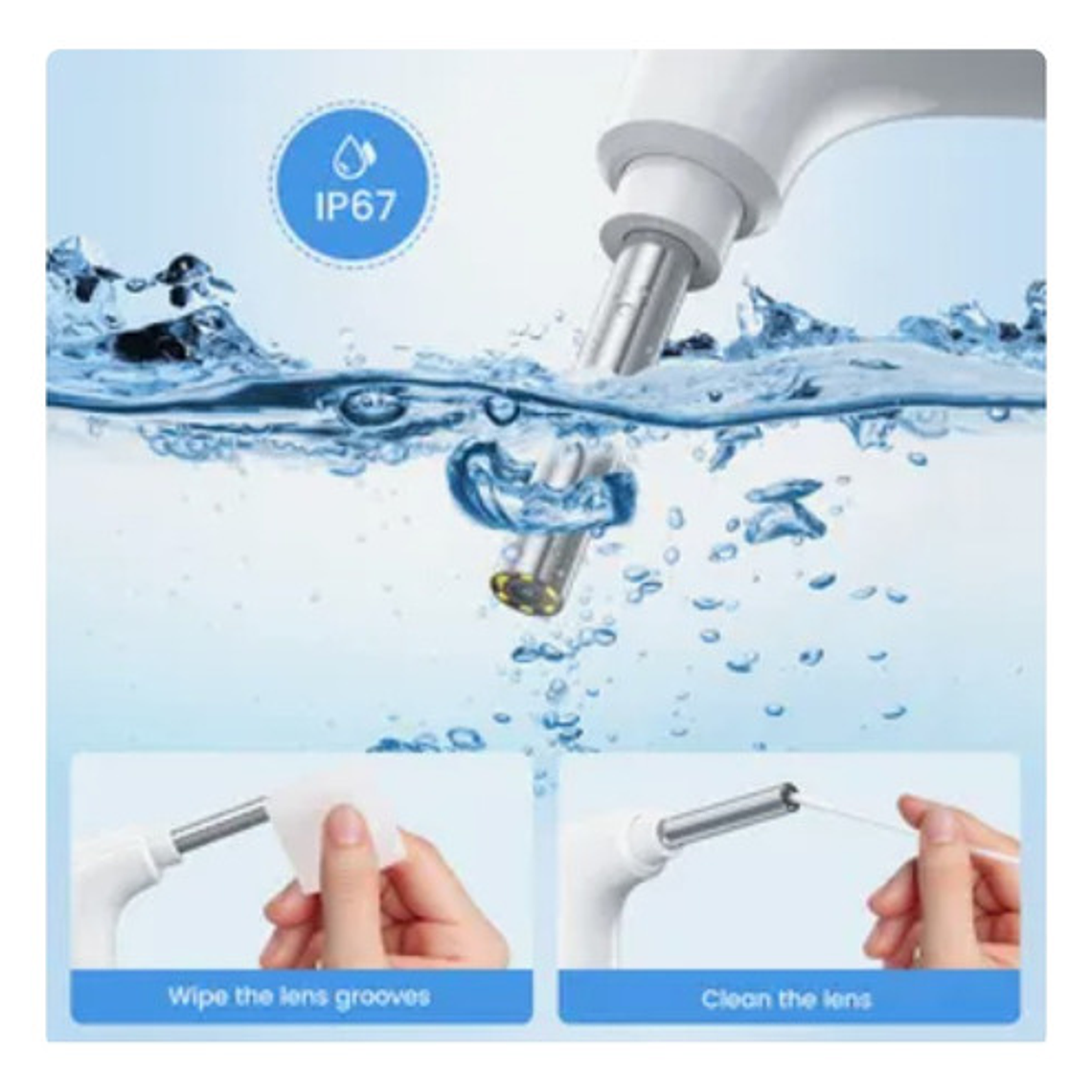 Otoscopio Inalámbrico Wifi Cámara Oído Luz Led Recargable 10