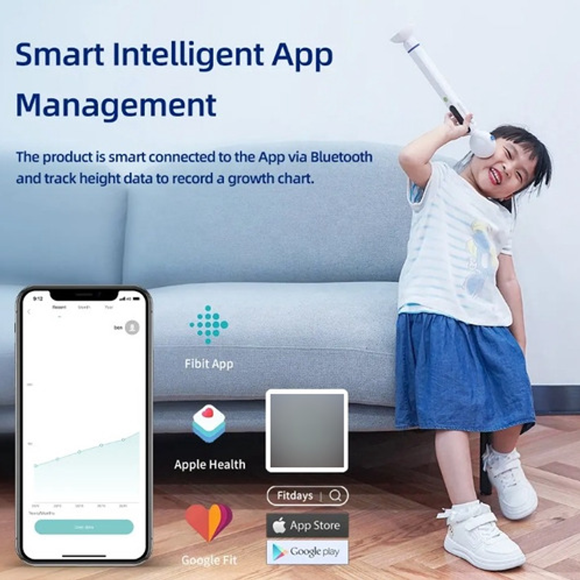 Tallímetro Digital Premium Astronauta 34cms Bluetooth Temp. 5