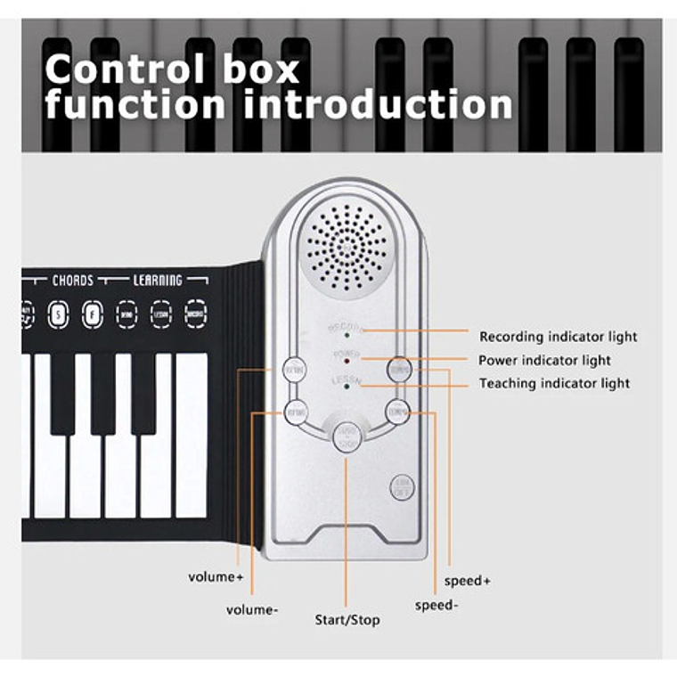 Teclado Piano Musical Para Niños 49 Teclas Flexible Plegable 3