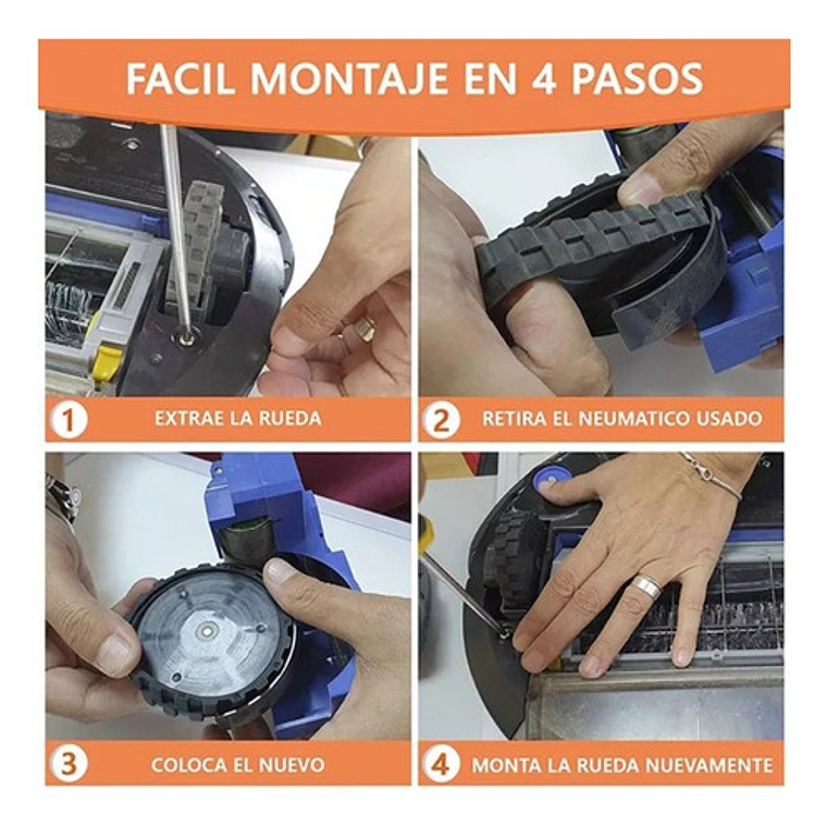 Par Repuestos Goma Rueda Irobot Serie 500 A 900 E5 E6 I7 S9 2