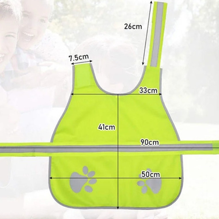 Chaleco Reflectante Paseo Seguro Mascota Perros Fluorescente 22