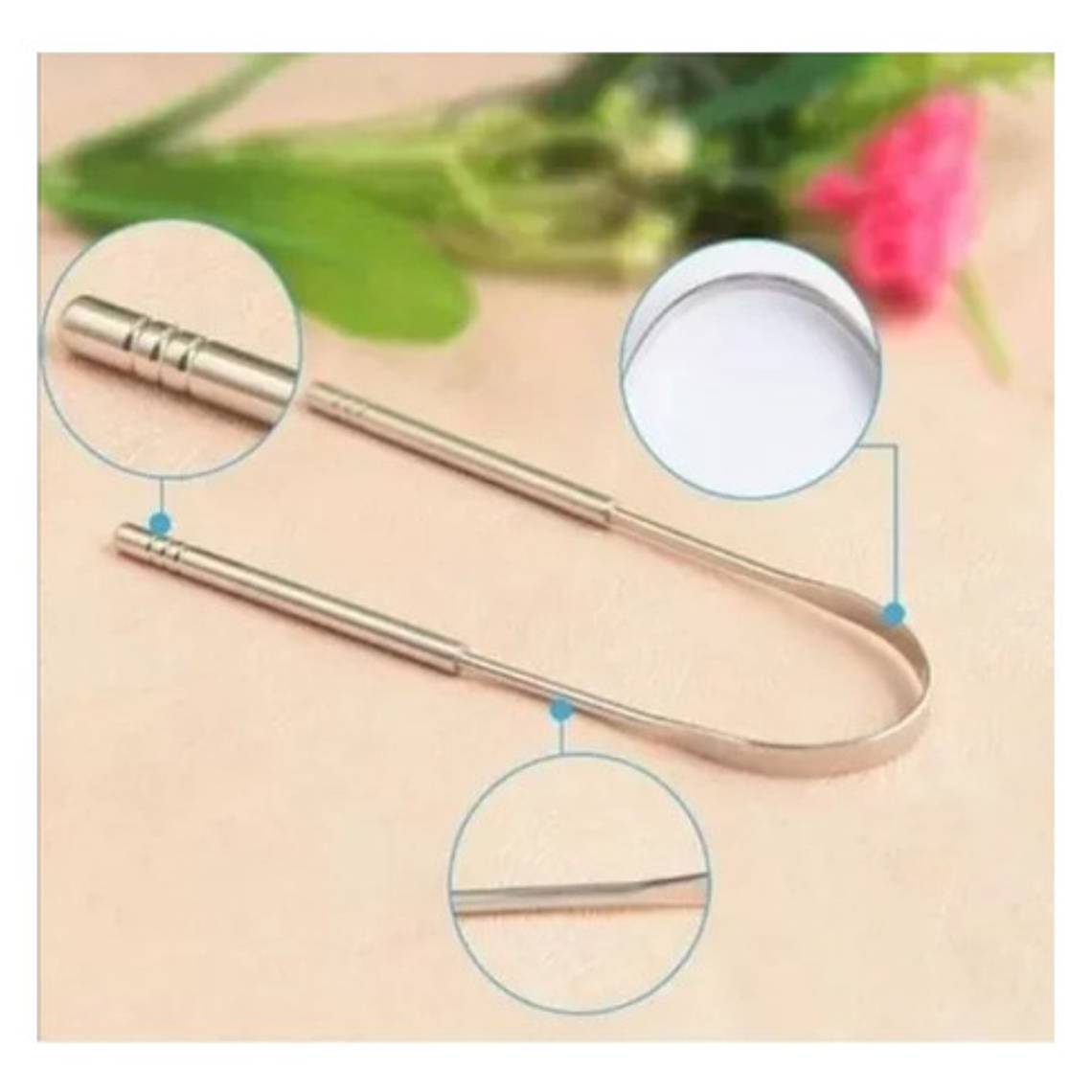 Raspador Limpiador Lengua Limpieza Lingual Facil Acero Inox 3