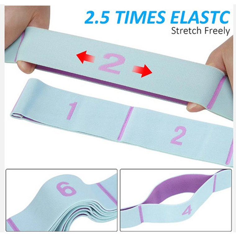 Banda Elástica Resistencia 9 Niveles Pilates Yoga 4cm Ancho 6