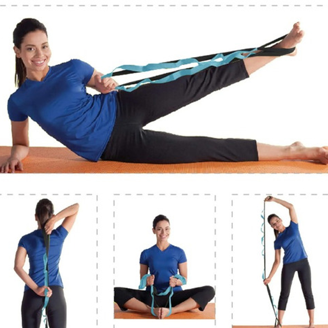 Banda Elástica Resistencia 9 Niveles Pilates Yoga 4cm Ancho 9