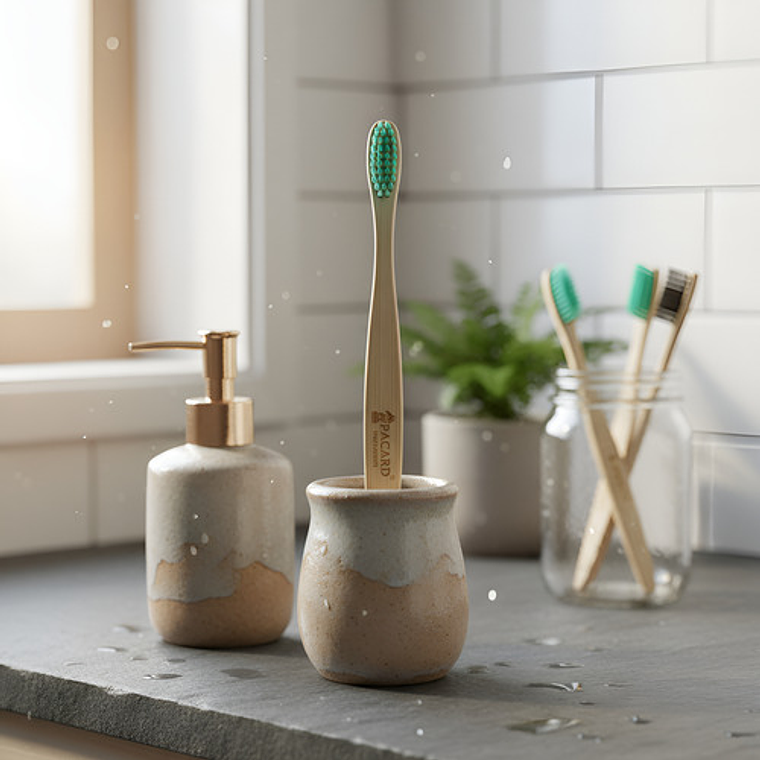 Pack Cepillos De Dientes De Bambú Ecológico 10u Calidad Stgo 15