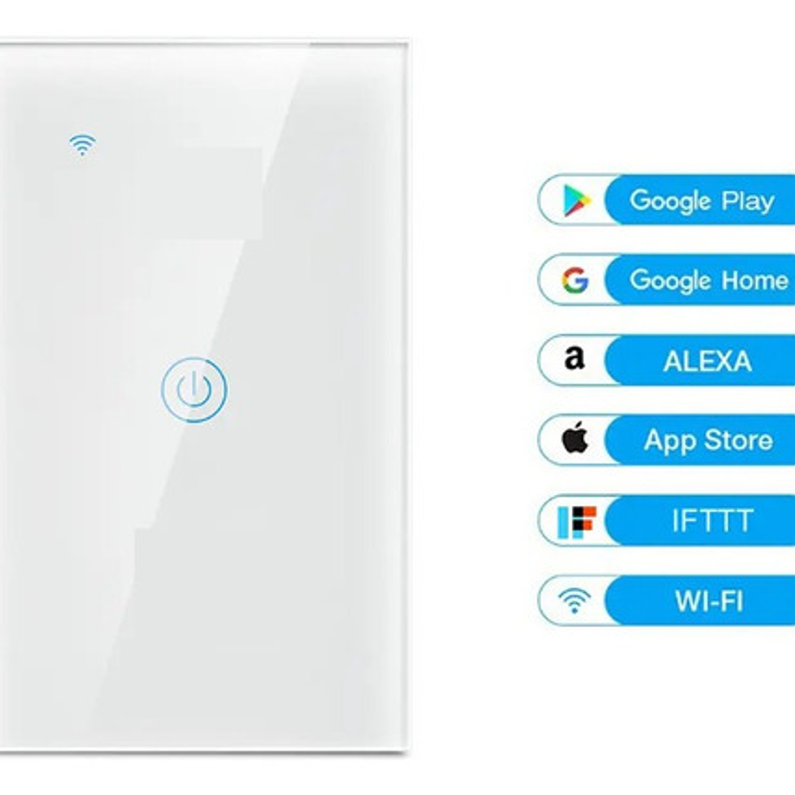 Interruptor De Pared Wifi Touch 1 Canal Alexa Google 2