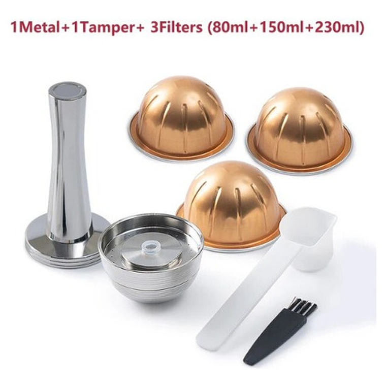 Set Xl Cápsula Vertuo Pop Next Acero Reutilizable 3 Medidas 2