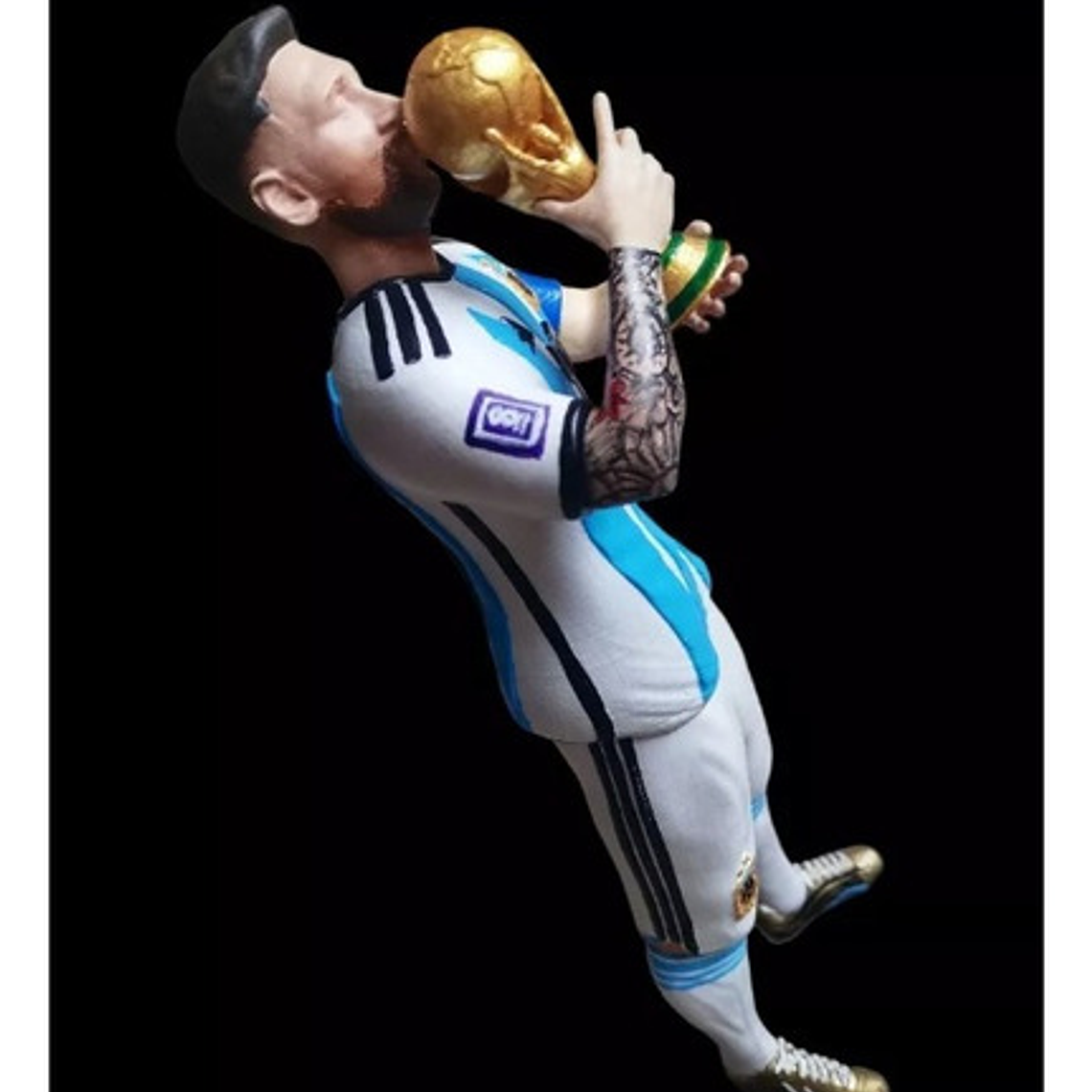 Figura Lio Messi Impreso 3d Besando Copa Made Argentina 25cm 4