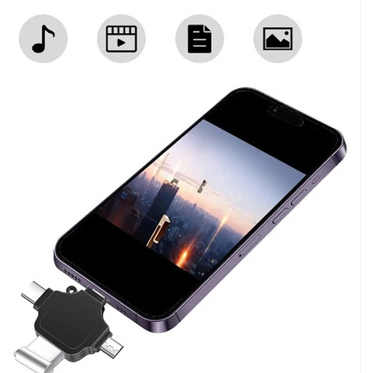 Adaptador Multifuncional Otc Tipo C Micr-usb iPhone Android  2