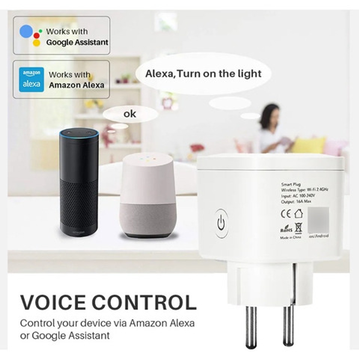 Enchufe Wifi Compatible Alexa Y Google Tuya 3