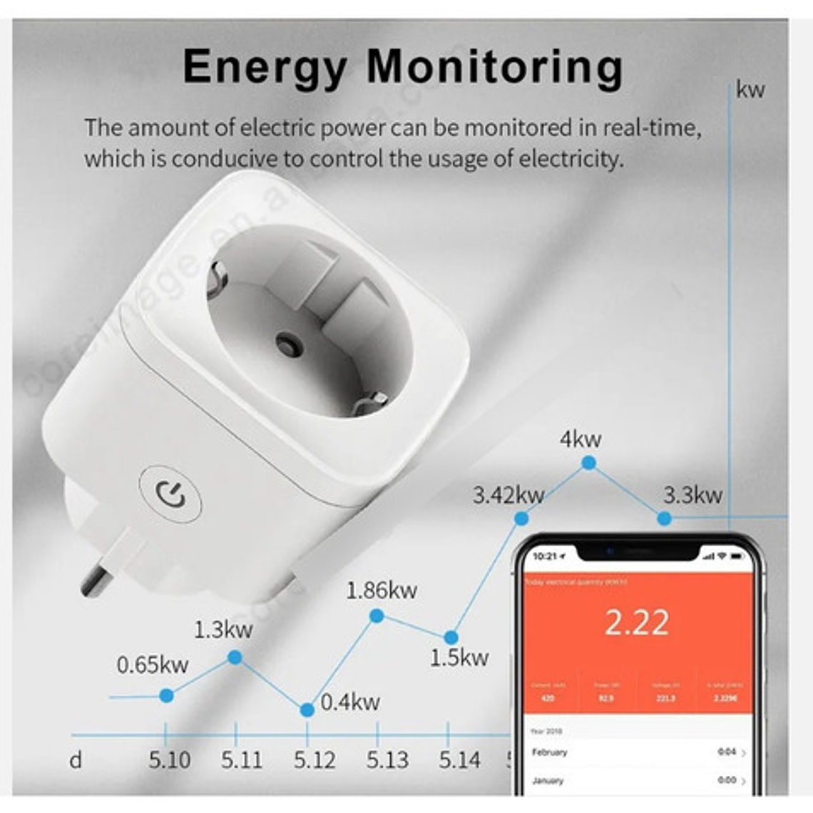 Enchufe Wifi Compatible Alexa Y Google Tuya 5