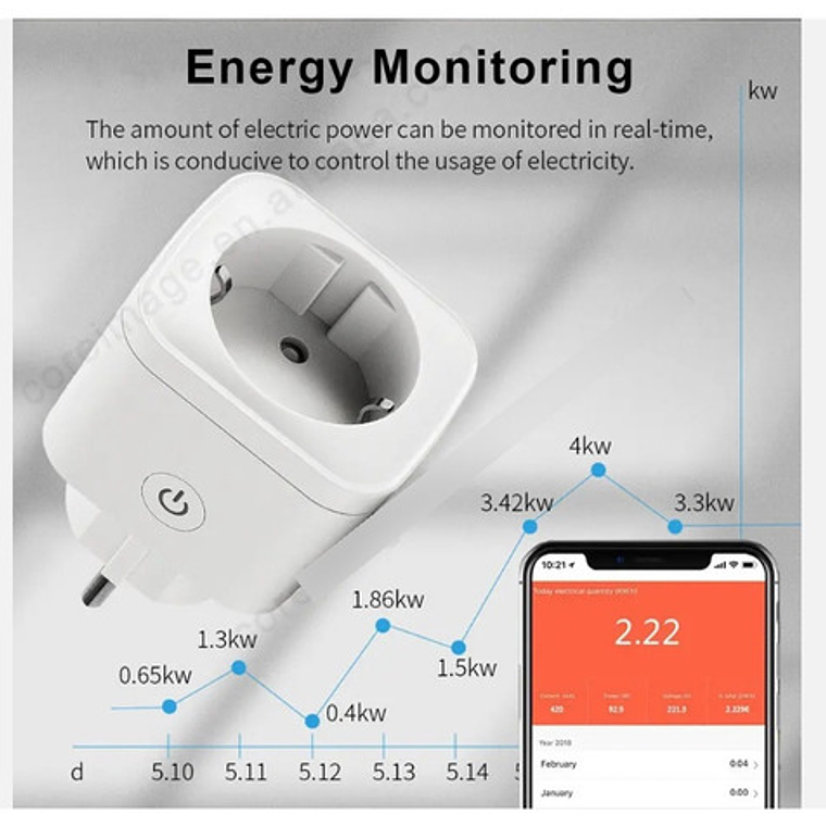Enchufe Wifi Compatible Alexa Y Google Tuya 5