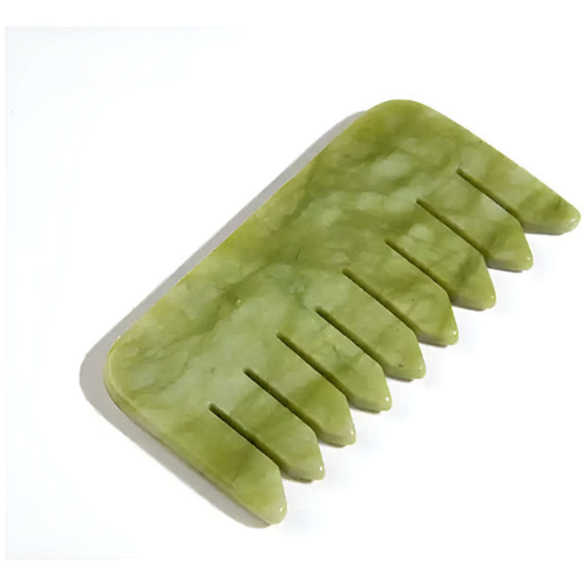 Peineta De Piedra Jade Verde Masaje Capilar 1