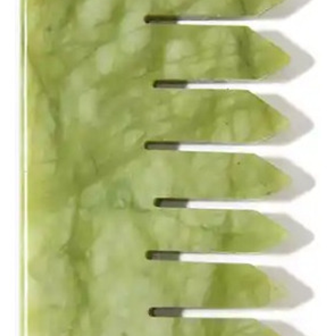 Peineta De Piedra Jade Verde Masaje Capilar 2