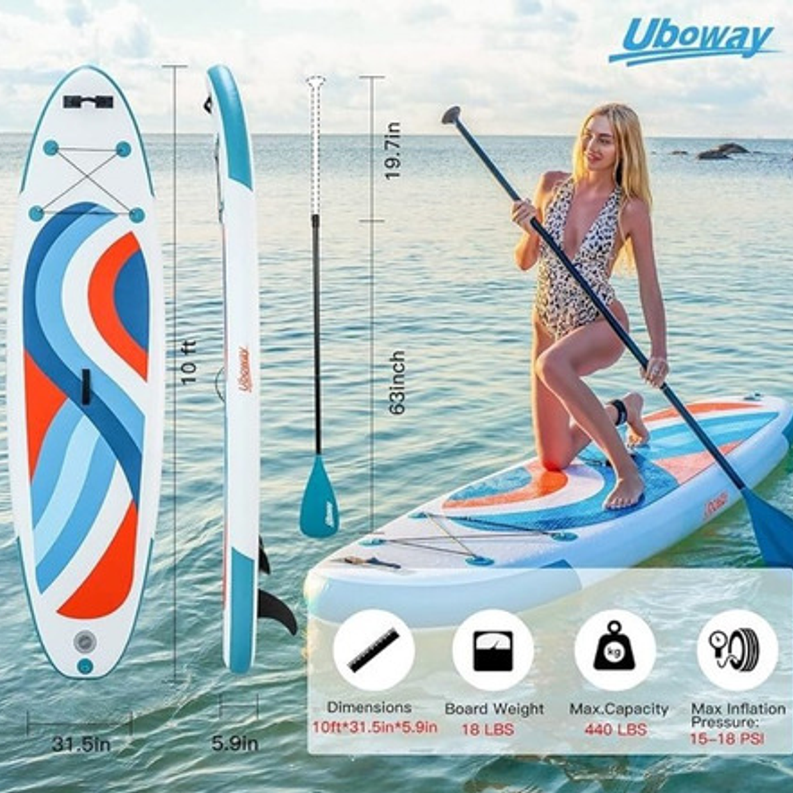 Stand Up Paddle Para Adultos Set Completo Vibrant Inflable 14