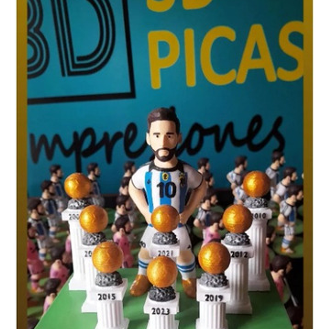 Figura Lio Messi Impreso 3d 8balones Original Made Argentina 2