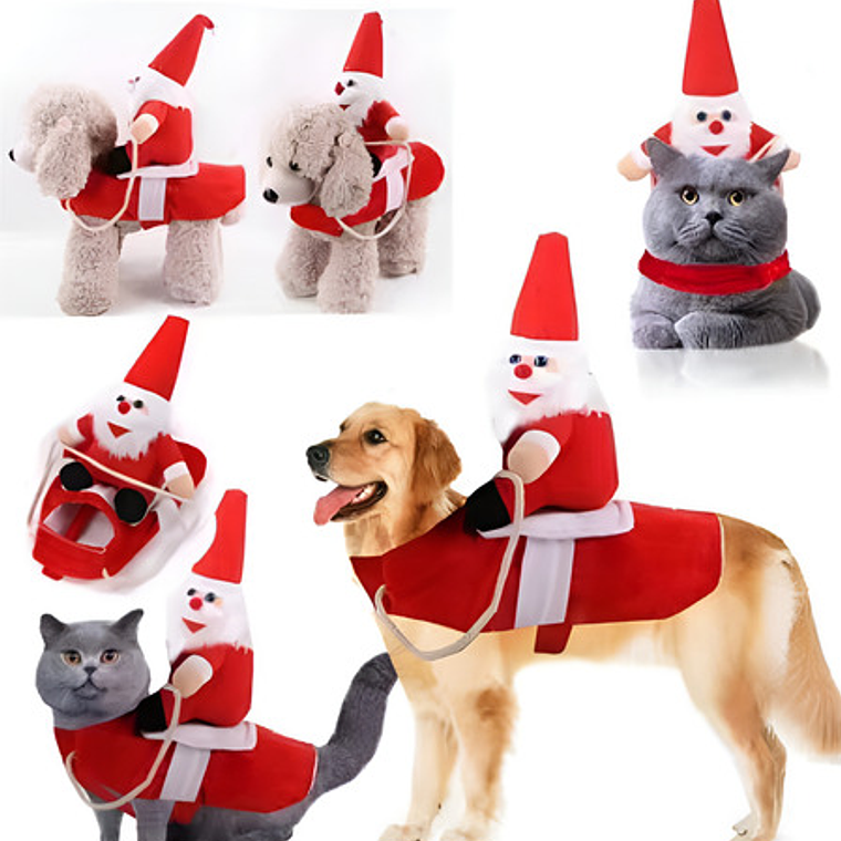 Disfraz Perros Gatos Santa Montado Navidad Calidad Tamaños 1