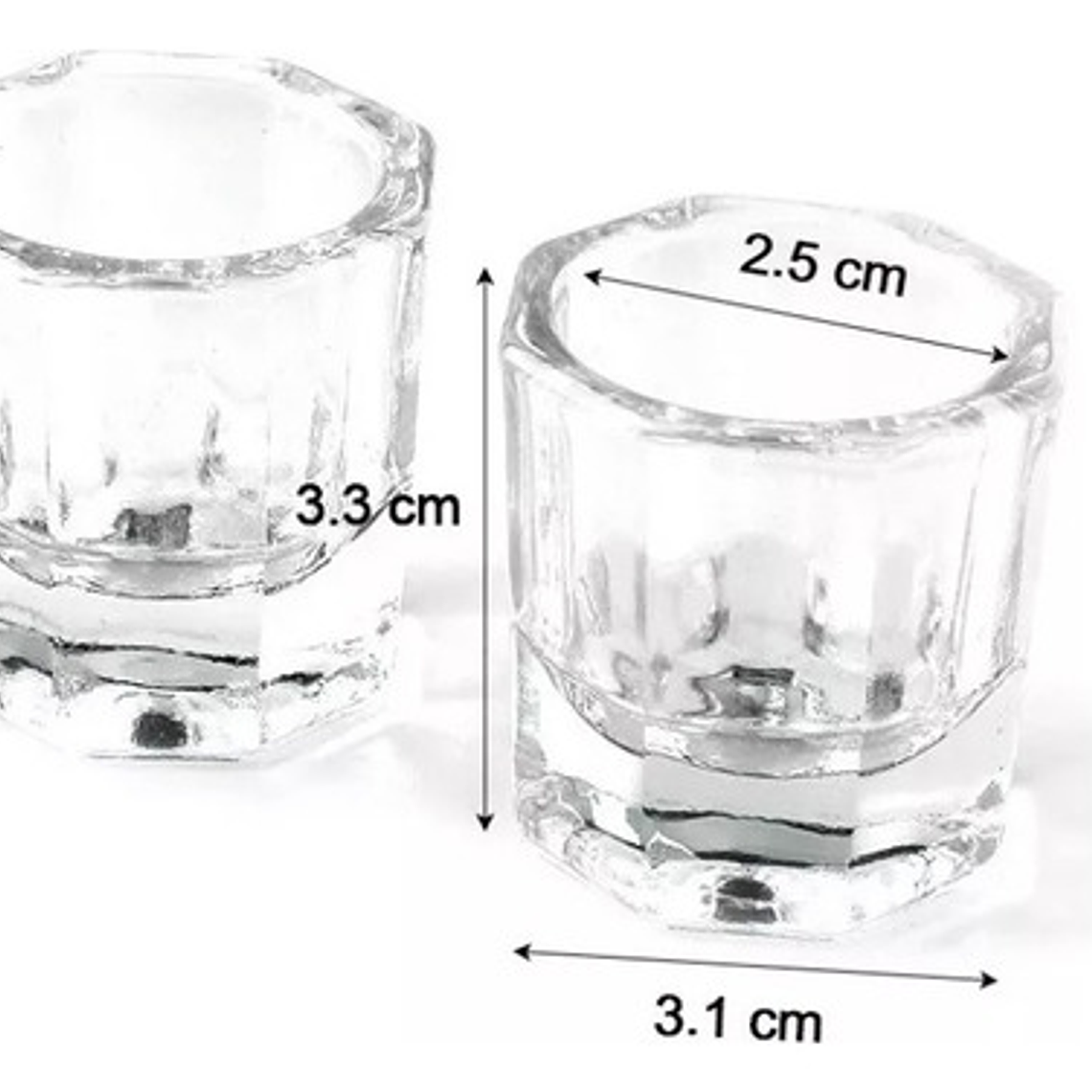 Pack De 2 Mini Vasos O Dappen De Cristal Dental / Manicure 6
