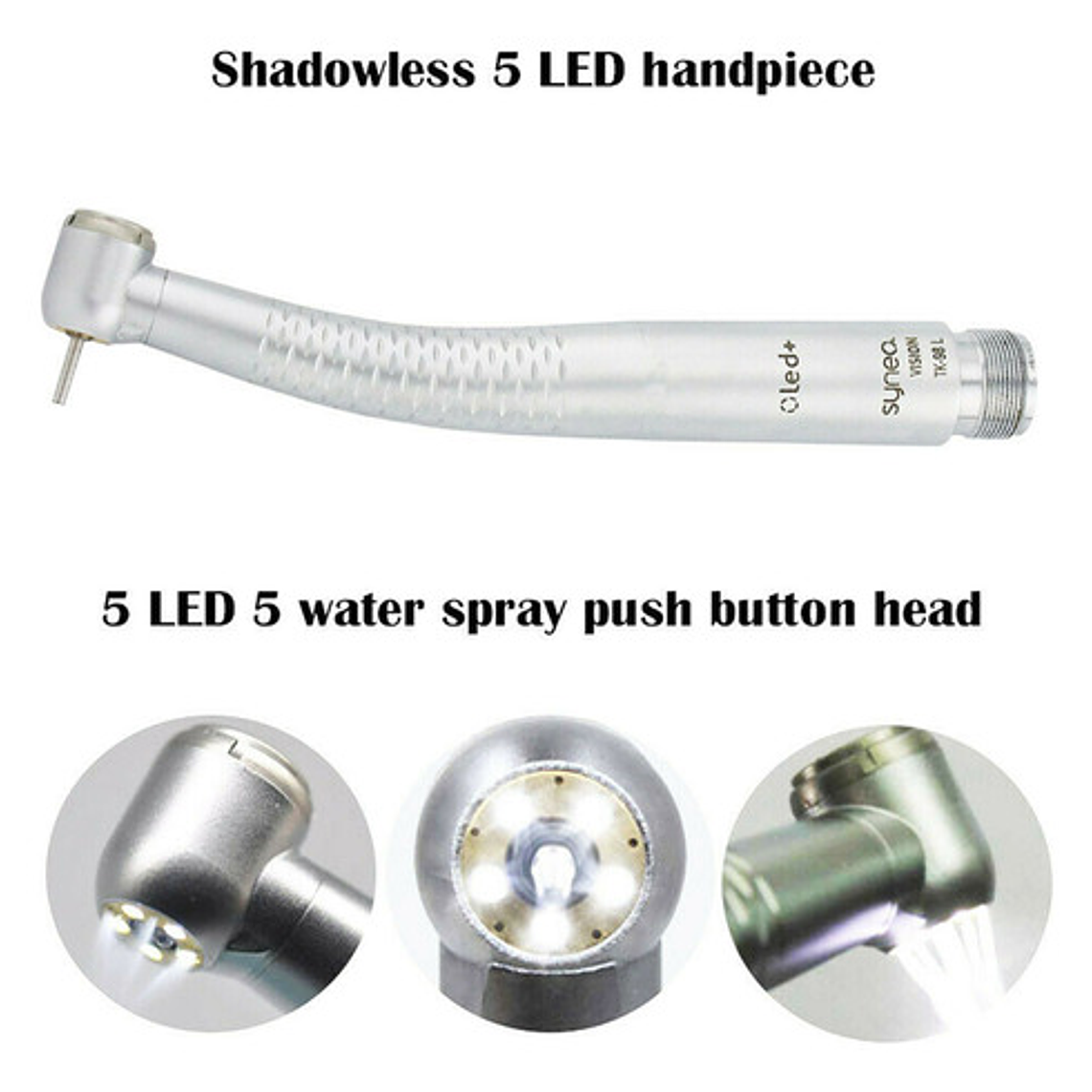 Turbina Dental Push Única 5 Led En Cabezal Premium Pacard 10