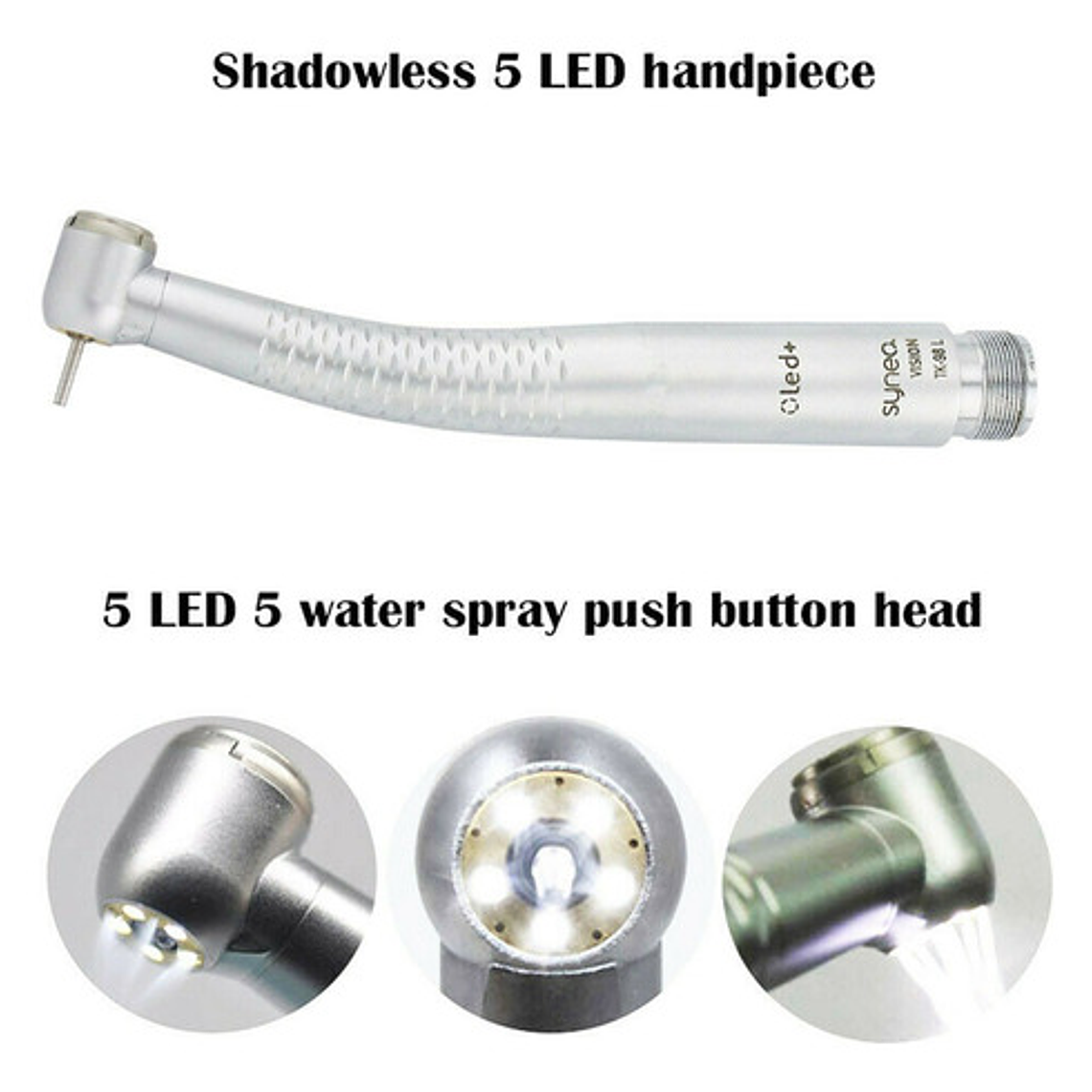 Turbina Dental Push Única 5 Led En Cabezal Premium Pacard 19