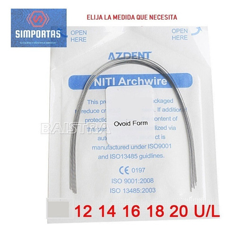 Arco Ortodoncia Niti Superelastic Redondo 10u/sobre Santiago 5