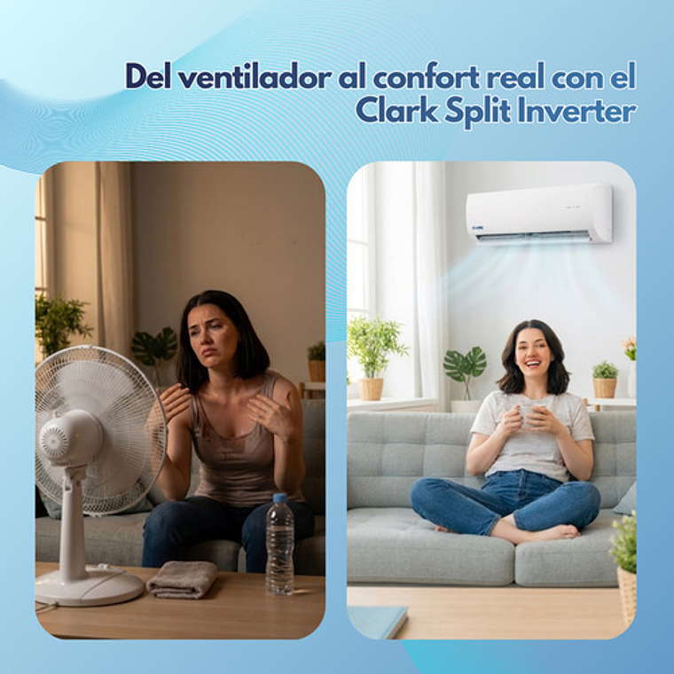 Aire Acondicionado Split Inverter Clark 12000 Btu Frío Calor Blanco 9