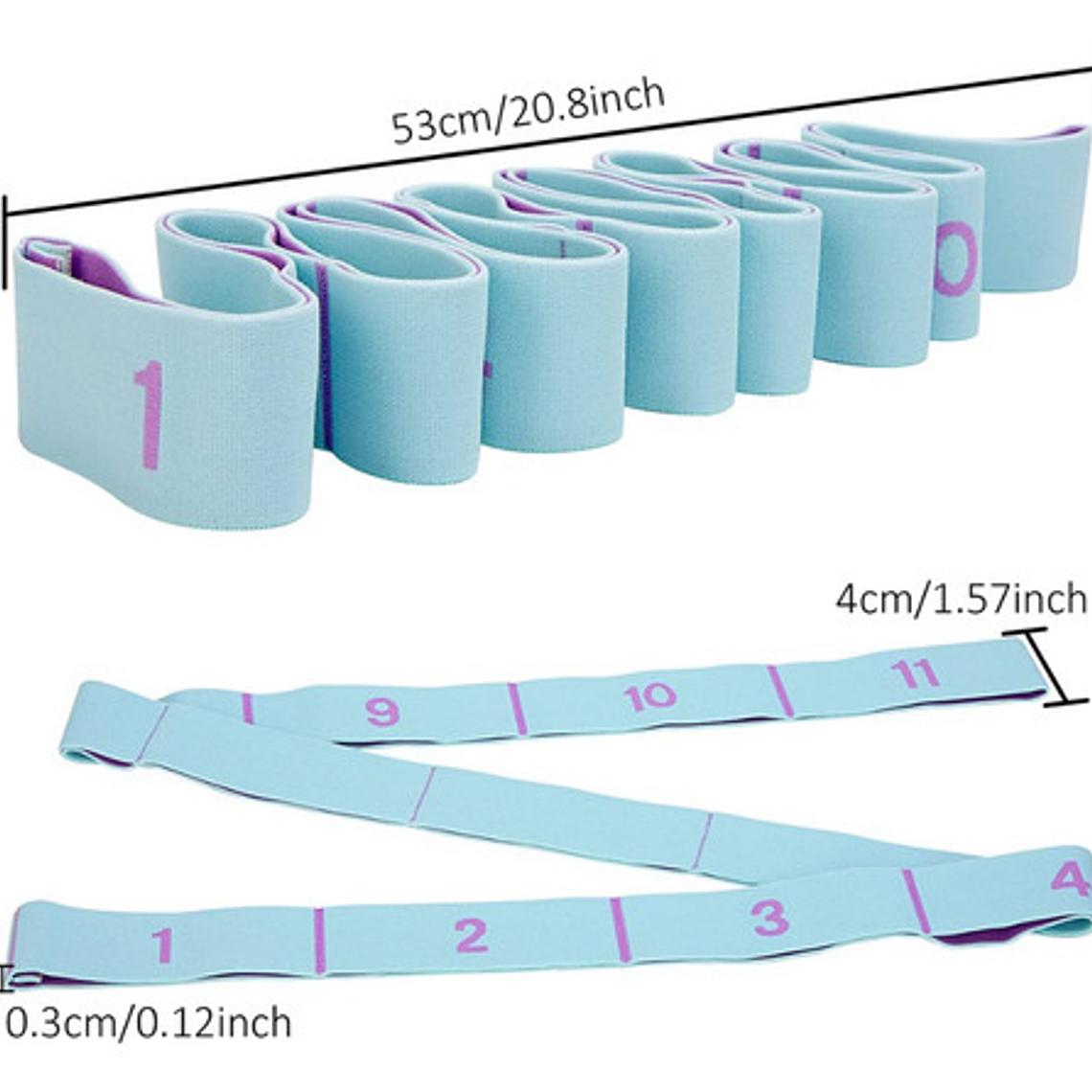Banda Elástica Resistencia Única 11 Niveles Pilates Yoga   3