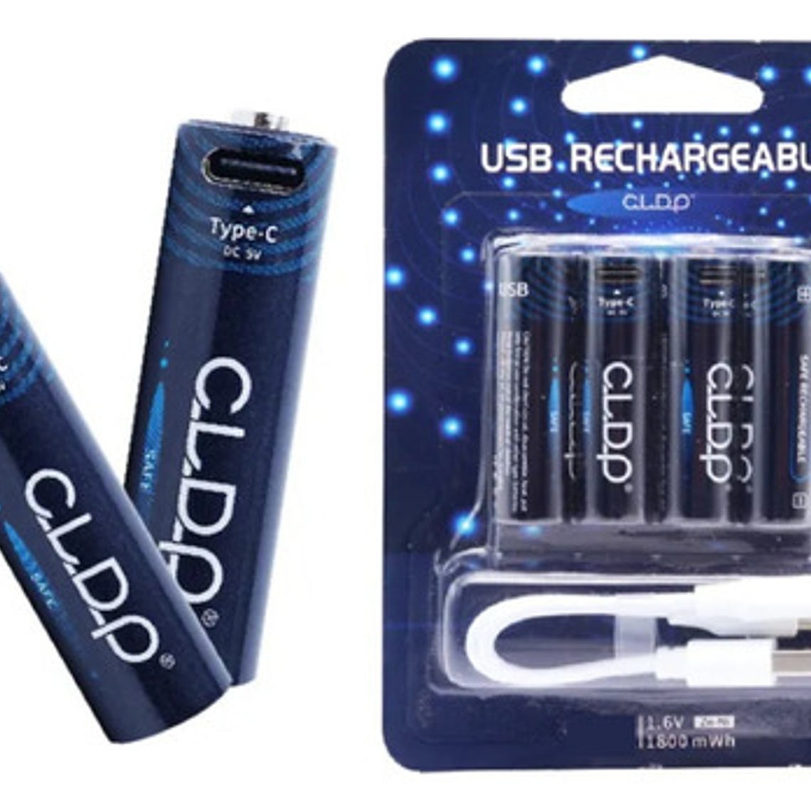 Pack 4 Pilas Únicas N-zinc Recargables Carga Directa +cable  2