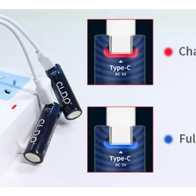 Pack 4 Pilas Únicas N-zinc Recargables Carga Directa +cable  7