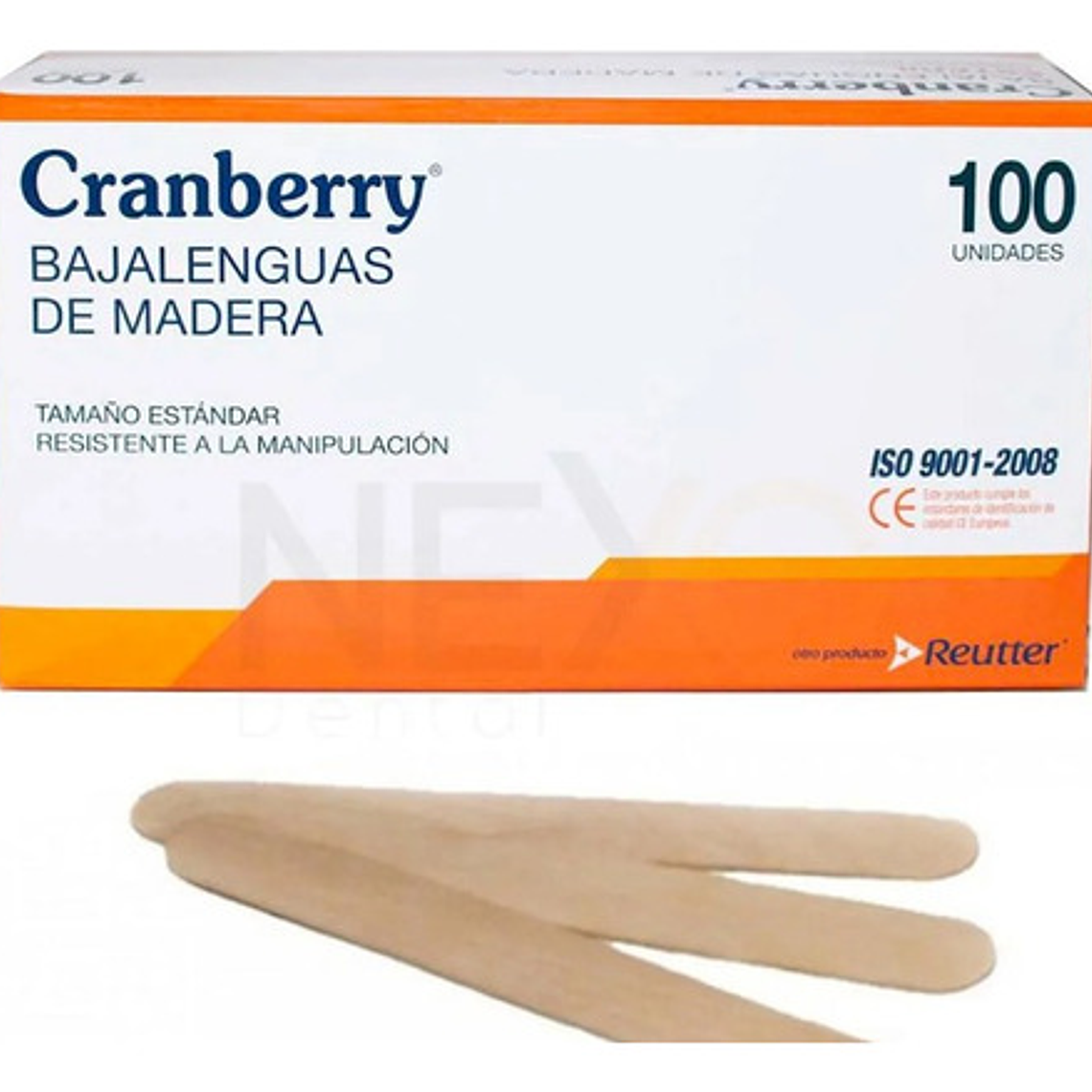 Bajalengua De Madera No Estéril Desechable Cranberry 100 Uds 1