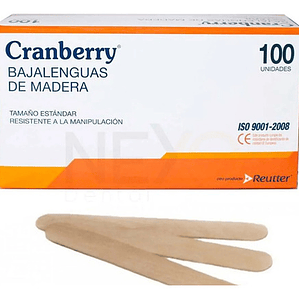 Bajalengua De Madera No Estéril Desechable Cranberry 100 Uds