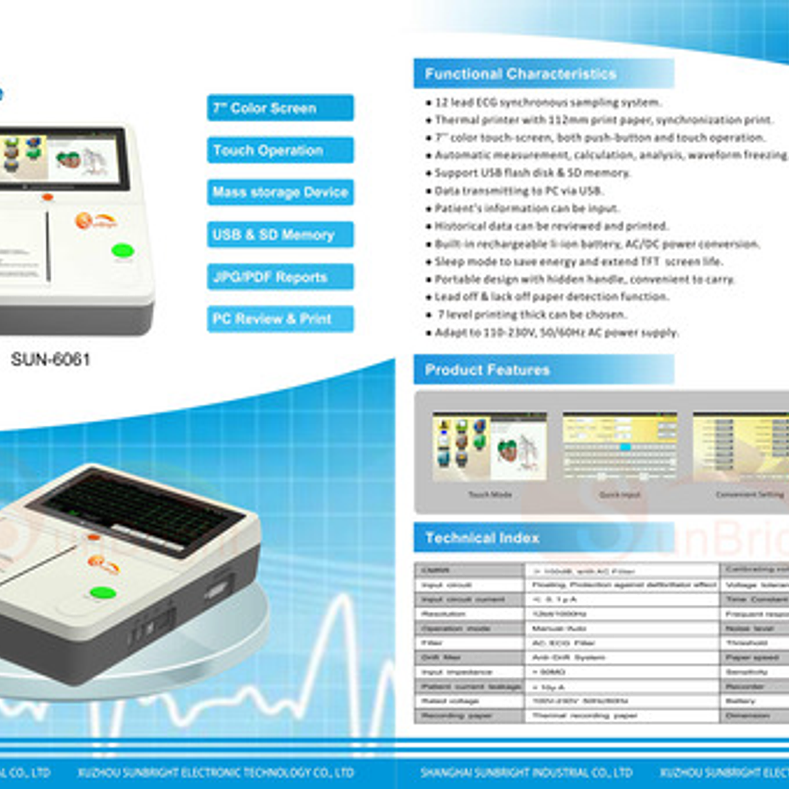 Electrocardiógrafo Profesional 6 Canales Táctil Color 12 Der 2
