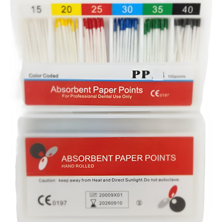 Conos De Papel Absorbente Para Endodoncia 0.2 Taper 15 Al 40 1